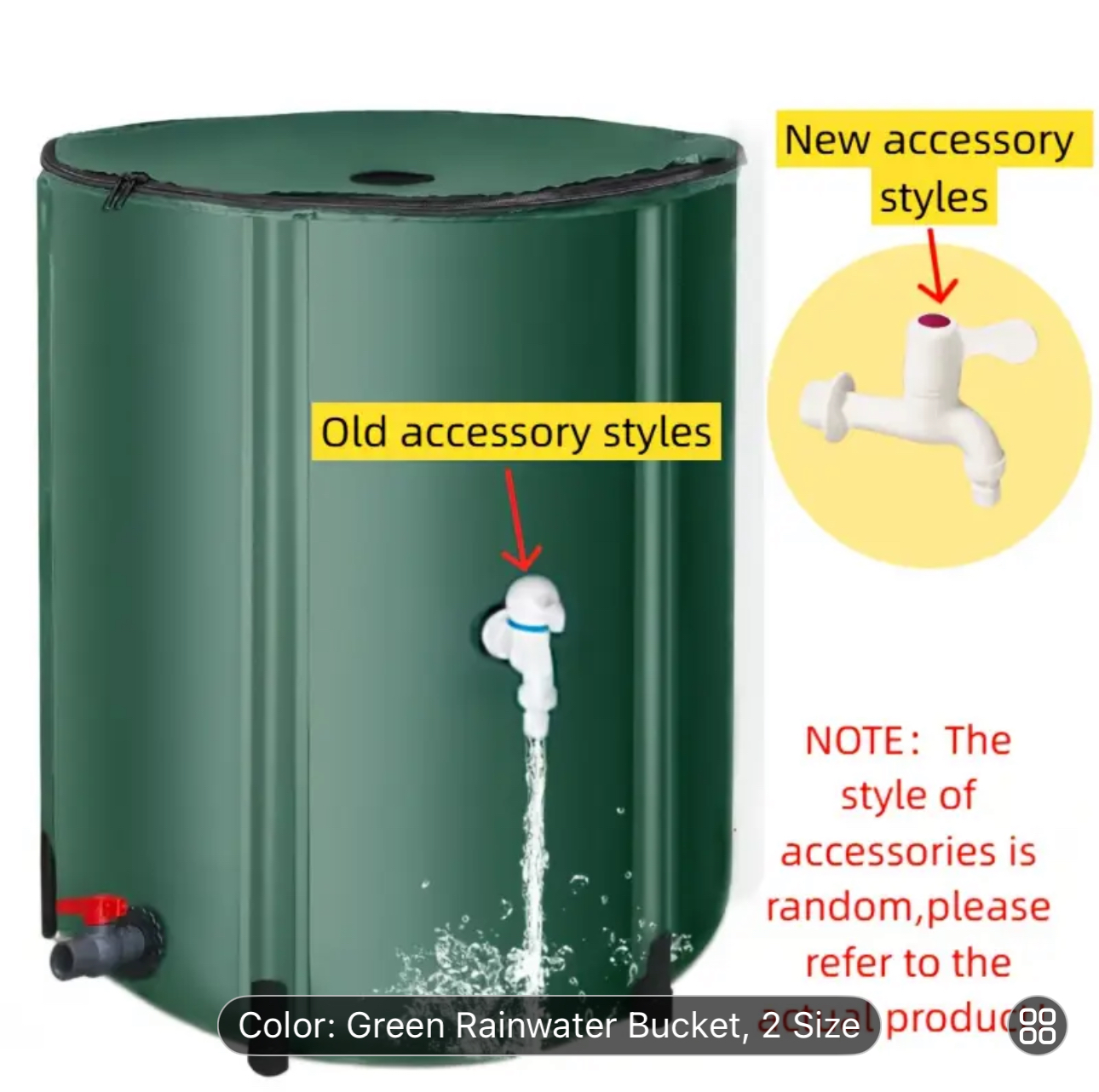 Oversized garden rainwater harvesting bucket